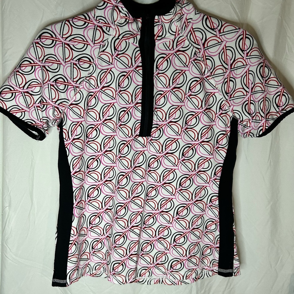 T By Talbots X UPF 50+ Pique Half Zip Polo Short Sleeve Golf Tennis Shirt, PS